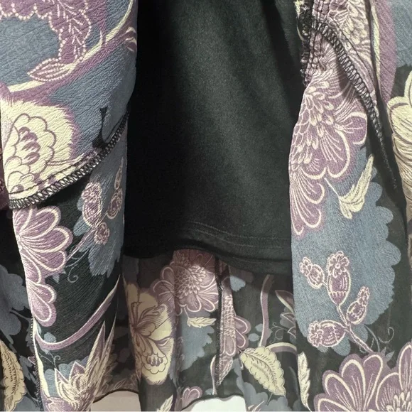 Black and Lavender Floral Maxi Skirt - Picture 6 of 11